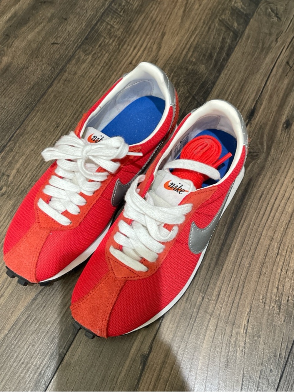 Nike Red and Blue Low-Top Sneakers with White Interior
